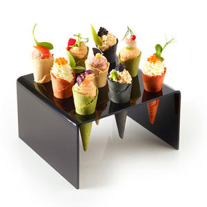 Nero Acrilico Plexiglass Ice Cream Cone Display Del Supporto Del Basamento - Product Image 1