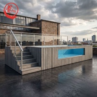 Piscine hors sol de luxe en mosaïque, grande taille, avec fenêtre en acrylique, en fibre de verre, en bois, en WPC, pour spa, jacuzzi, piscine à immersion extérieure