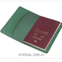Couverture de passeport saoudien vert en cuir PU avec logo personnalisé
