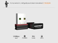 Comfast CF-WU810N 150Mbps adaptateur USB Wi-Fi externe Mini adaptateur sans fil 802.11n pour ordinateur portable/bureau/Android Android