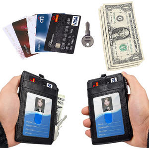 Porte-cartes d'identité en cuir PU Porte-cartes graphiques verticaux <span class=keywords><strong>Support</strong></span> Porte-cartes lanière - Product Image 3