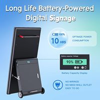 Kiosco Digital Inteligente Portátil Recargable de 43 Pulgadas con Pantalla LCD Dividida, Android 11, para Centros Comerciales y Tiendas Minoristas