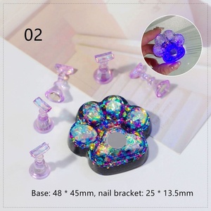 1pcs Magnetic Nail chủ + 5 lời khuyên thực hành đào tạo hiển thị đứng tinh thể chủ sở hữu hợp kim giả hiển thị Kệ dụng cụ làm móng tay - Product Image 6