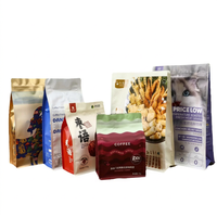 Emballage refermable à fond plat pour café personnalisé, impression en héliogravure, sac à café vide de 1 kg pour grains de café