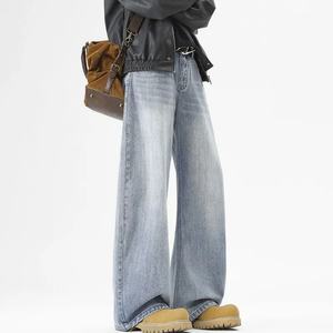 Pantalones Vaqueros Curvos Lavados 2025 para Niños, Estilo Americano de Primavera y Otoño, Pantalones Casuales de Calle, Pantalones Anchos y Holgados - Product Image 5