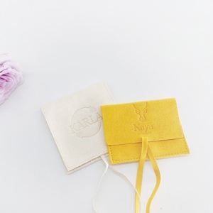 OEM/ODM高品质豪华信封天鹅绒麂皮超细纤维翻盖包装珠宝礼品袋批发 - Product Image 5