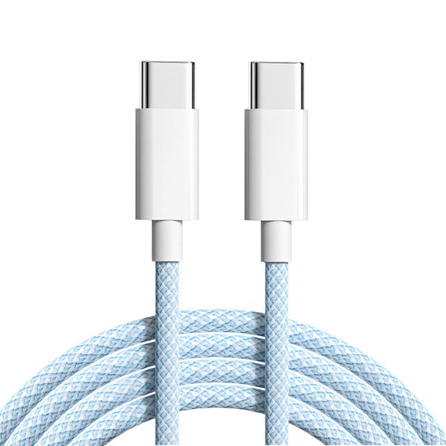 Type C to C Fast Charge Data Cable 20W 60W 100W Durable Cotton Braided Usb Type c High Quality Wholesale