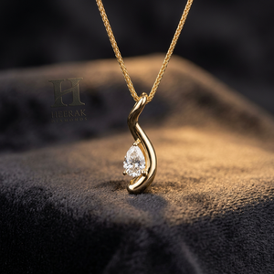 สร้อยคอจี้เพชรรูปลูกแพร์สุดหรูสีทอง-เครื่องประดับเพชรชั้นดีจาก heerak diamonds - Product Image 5