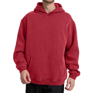 Sweat à capuche personnalisé en molleton polyester/coton épais, style vintage délavé à l'acide, grande taille pour homme, avec logo, tendance - Product Image 2