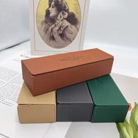 Étui à lunettes en cuir PU tendance, logo personnalisé, portable, fait main, magnétique, étui à lunettes élargi, modèle d'emballage pour lunettes