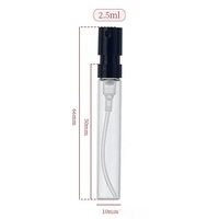 Flacon testeur de parfum en verre de 2,5 ml avec tube de pulvérisation, mini flacon échantillon, flacons d'emballage de parfum personnalisables avec logo, fournis directement par l'usine