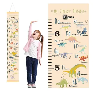 مخطط نمو ارتفاع الأطفال هدية قياس معالم قياسية للحضانة ديكور جدار غرفة الطفل