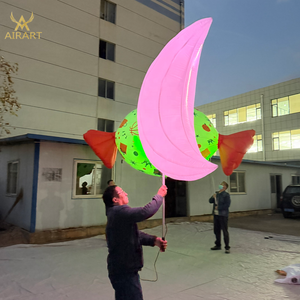 Marioneta Lunar Inflable de Mano con Luz LED - Decoración Portátil para Fiestas, Eventos Temáticos <span class=keywords><strong>y</strong></span> Cabina de Fotos - Product Image 6
