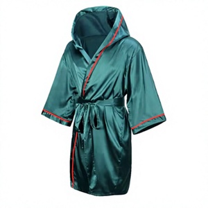HAWK SPORTS INDUSTRIES HW-BR-001 Robe de boxe à capuche en satin, robe d'entraînement confortable, durable, respirante en polyester, MMA Muay Thai - Product Image 1