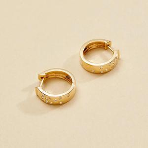 New Top selling 14K Gold Huggie Earrings_ Dainty Lab-Grown Diamond Jewelry - Product Image 1