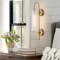 Lampe murale LED moderne en fer et verre, style créatif et nouveau, design luxueux, abat-jour blanc, à intensité variable pour chambre et salon