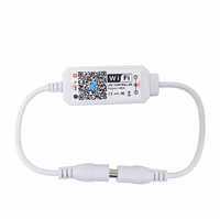 Contrôleur WiFi intelligent OHANEE DC 12V 24V pour bande LED monochrome avec variateur de lumière, application mobile et commande vocale Alexa pour LED SMD 2835 5050
