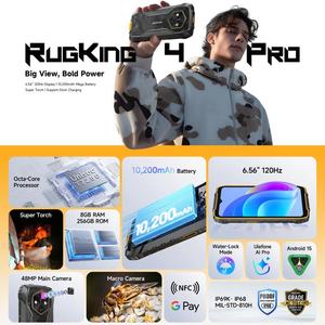 Téléphone mobile Android 15 4G Ulefone RugKing 4 Pro avec 256 Go - Product Image 3