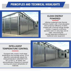 Invernadero de Fábrica con Panel <span class=keywords><strong>Solar</strong></span> y Aleación de Aluminio, Calefacción Eléctrica de 380V, <span class=keywords><strong>Secador</strong></span> Ecológico de Ahorro de Energía - Product Image 5