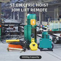 Nouvelle palan électrique à câble de bonne qualité 5t, hauteur de levage 30m, télécommande sans fil pour usine de fabrication, garantie 1 an