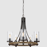 Lámpara de Techo Lineal de Madera de Lujo para Interiores, Estilo Americano, Diseño de Casa de Campo Clásica, Vintage, para Isla de Cocina