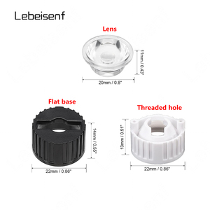 50Pcs 20mm 5 8 10 <strong>15</strong> 25 30 45 60 90 120 Degree PMMA Frosted <strong>Lens</strong> with 22mm Black or White Bracket for High Power LED Lumen Bead - Product Image 4