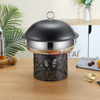Design doré Plat de service pour buffet Hôtel Chauffe-plats Chauffe-plats Vaisselle Chauffe-plats Fournitures pour buffet durables Chauffe-plats