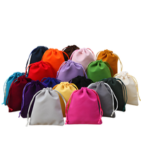 Pochette cosmétique personnalisée en velours doux marron, imprimée avec logo, écologique, lavable, avec cordon de serrage, portable, pour sac anti-poussière ou cadeau