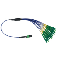 Kabel Patchcord Fiber Optik SM G.652D G.657A1 Simplex MPO untuk SFP/QSFP dengan Konektor MPO ke LC/APC UPC