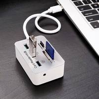 Hub USB 3.0 avec lecteur de carte SD/TF multifonction 7-en-1, panneau en alliage d'aluminium pour PC MacBook, compatible avec ordinateur portable, en boîte