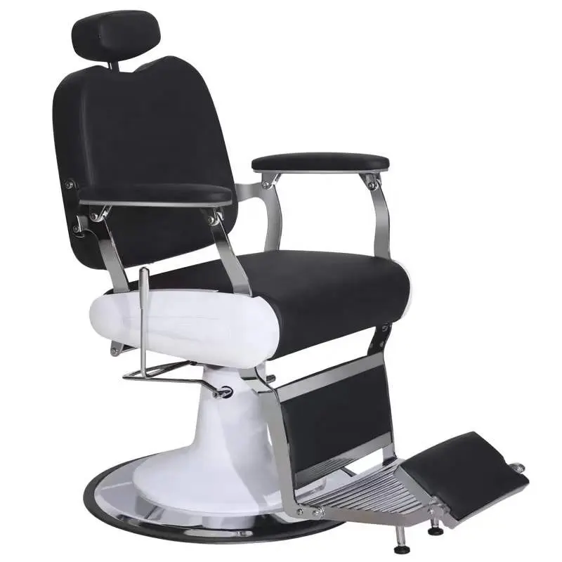 Vegan Leather Manual Swivel Ergonomic Recliner chair vintage barber chair hairdressing salon beauty furniture