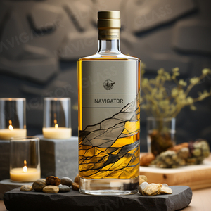 Usine prix de gros personnalisé 750ml vodka/tequila/brandy/rhum bouteille en verre - Product Image 2
