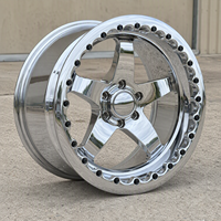 Jantes forgées chromées à déport profond avec boulons beadlock noirs, style DUB à 5 branches, pour camions de luxe, vente en gros