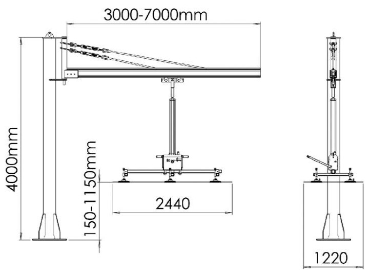 400kgs 800kg Load Glass Suction Cup Lifter For Curtain Wall