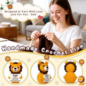 ของเล่นตุ๊กตาสิงโตขนาดเล็กแบบถักด้วยมือสินค้าสำเร็จรูปของขวัญที่ช่วยเสริมอารมณ์ที่เต็มไปด้วยพลังบวก - Product Image 1