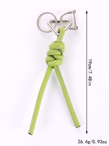 DIY PU cuir corde noeud porte-clés coloré cuir corde tissé voiture porte-clés sac pendentif avec amovible <span class=keywords><strong>Triangle</strong></span> ouvert porte-clés - Product Image 6
