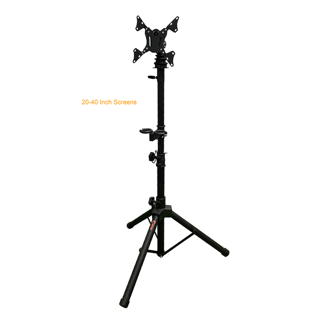 LCD-1-4B Height Adjustable Portable Mobile TV Tripod Stand with Microphone Holder