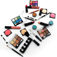 Élégant étui en cuir noir avec coffret cadeau d'impression de marque de distributeur pour kits de maquillage