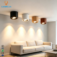 CANMEIJIA Spot LED encastré 7W GU10, angle réglable, plafonnier, grain de bois, 3 couleurs, pour salon, chambre à coucher