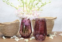 Pot de fleur en verre pulvérisé moderne de 10*10cm Vase de table élégant Design