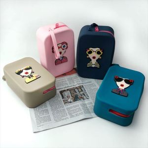 Silicone <b>Makeup</b> <b>Bag</b> Waterproof Portable With Soft Handle - Custom Designer <b>Travel</b> Case for Toiletries & Cosmetics - Product Image 5