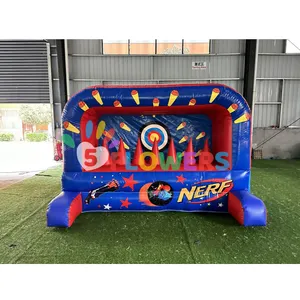 Party mieten PVC kommerzielle qualität aufblasbar karneval gewehr schuss-spiel interaktiv aufblasbare spiele mit luftgebläse für kinder erwachsene