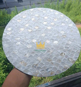 Sets de table coquille personnalisés faits à la main Sets de table vadrouille Sets de table de luxe Décoration de table Table à manger Incrustation de mosaïque Prix bon marché - Product Image 4