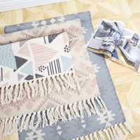 Housse de coussin en coton et lin tissé à la main de style nordique, avec franges, coussin décoratif bohème pour canapé, lit, salon, décoration de la maison