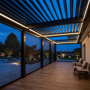 Pérgola Bioclimática Motorizada de Aluminio de 5x3 Metros, Moderna y de Lujo para Exteriores, con Iluminación LED, Ecológica, Impermeable y Resistente a la Putrefacción - Product Image 2