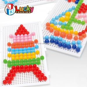 Lucky Toys Nouveaux Jouets Classique Creatifve Art Enfants Puzzle Pegboard <span class=keywords><strong>Champignon</strong></span> Ongles Peg Jouets pour Fille Et Garçons - Product Image 3