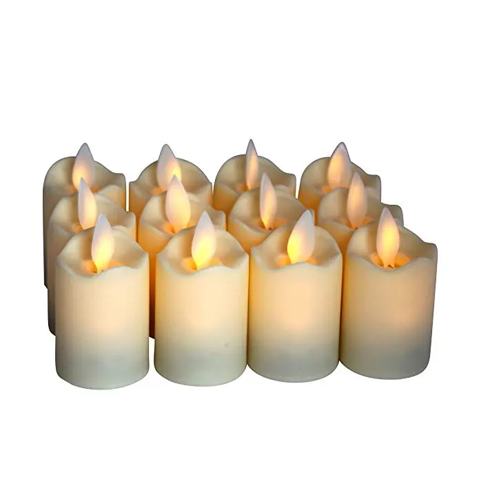 Hot Sale Home Decoration Battery Operated Flameless Yellow Light Flickering Led Candles With Moving Flame