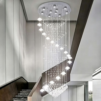 Lustre rotatif en cristal de luxe léger, en acier inoxydable, avec LED dimmable, pour villa et salon – Vente directe usine