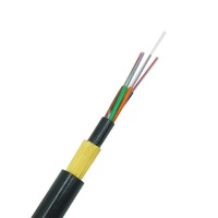 Cable de Fibra Óptica ADSS GL, 6/12/24/48/96/144 Hilos Monomodo G652D, Rango de 100m