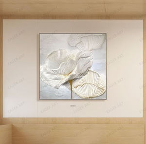 Peintures en relief 3D de <span class=keywords><strong>fleurs</strong></span> de lotus <span class=keywords><strong>sur</strong></span> <span class=keywords><strong>toile</strong></span>, <span class=keywords><strong>peinture</strong></span> à l'huile <span class=keywords><strong>acrylique</strong></span> moderne, <span class=keywords><strong>peinture</strong></span> à la main, grande texture épaisse, art mural pour la décoration de la maison - Product Image 2